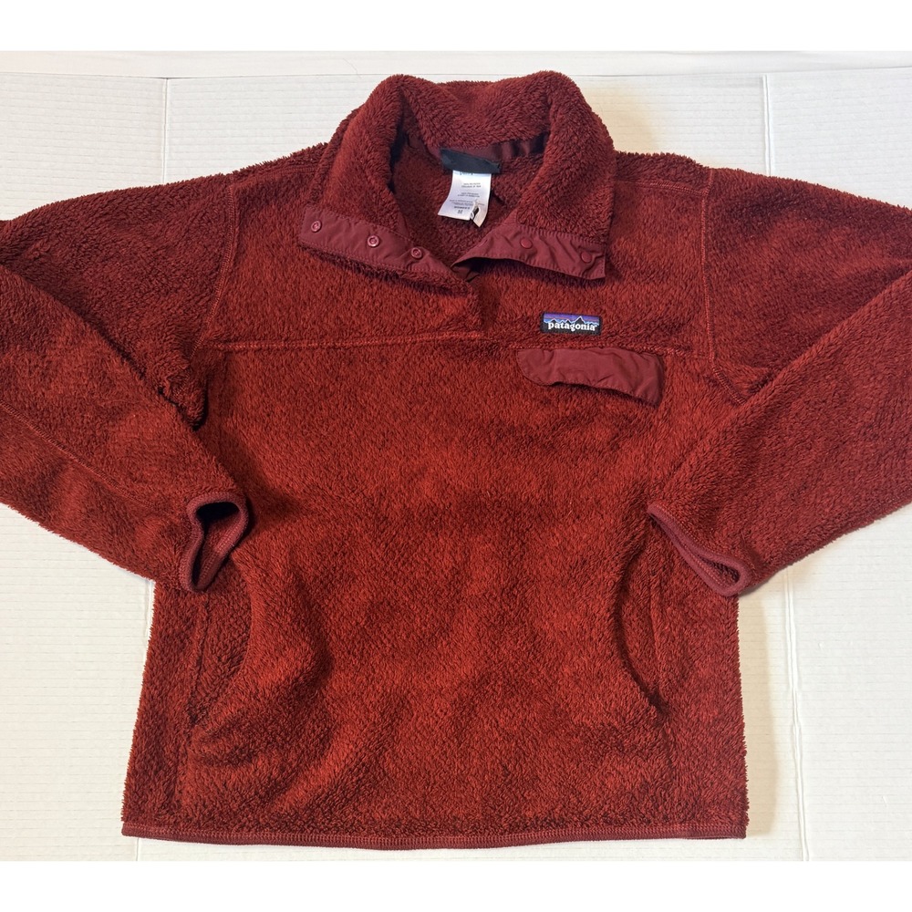 PATAGONIA Re-Tool - Women's Snap-T Pullover Red Fleece Jacket - Medium
